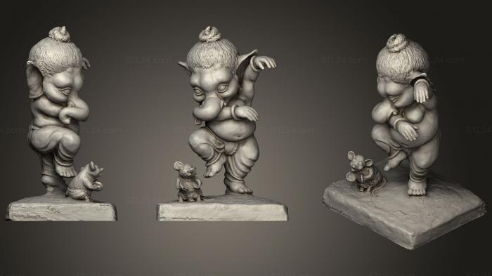 Скульптуры индийские (Господь Ганеша, STKI_0144) 3D модель для ЧПУ станка